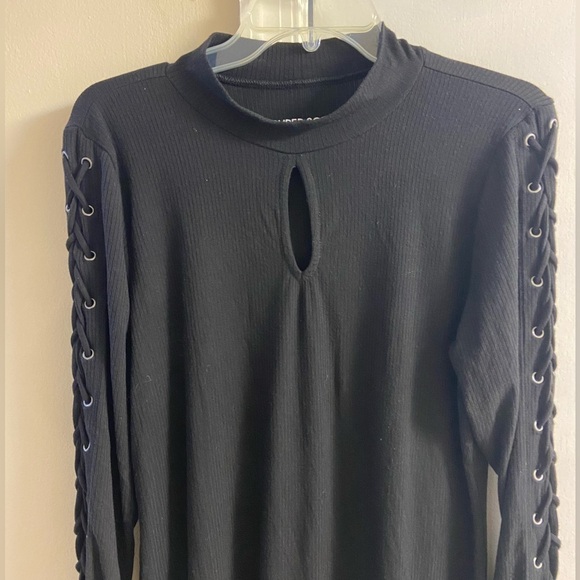 Torrid Super Soft Rib Knit Black Mock Neck Long Sleeve 2X - Picture 3 of 6